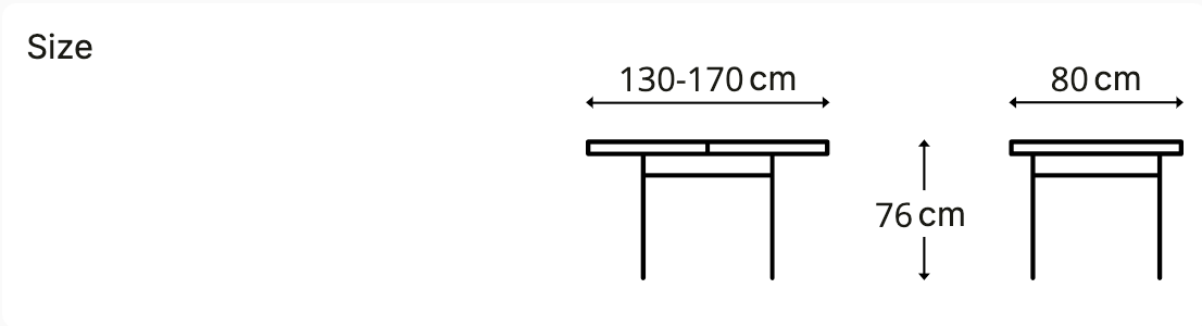 שולחן אוכל קרמי נפתח דגם - מיילס  מידה 170-130