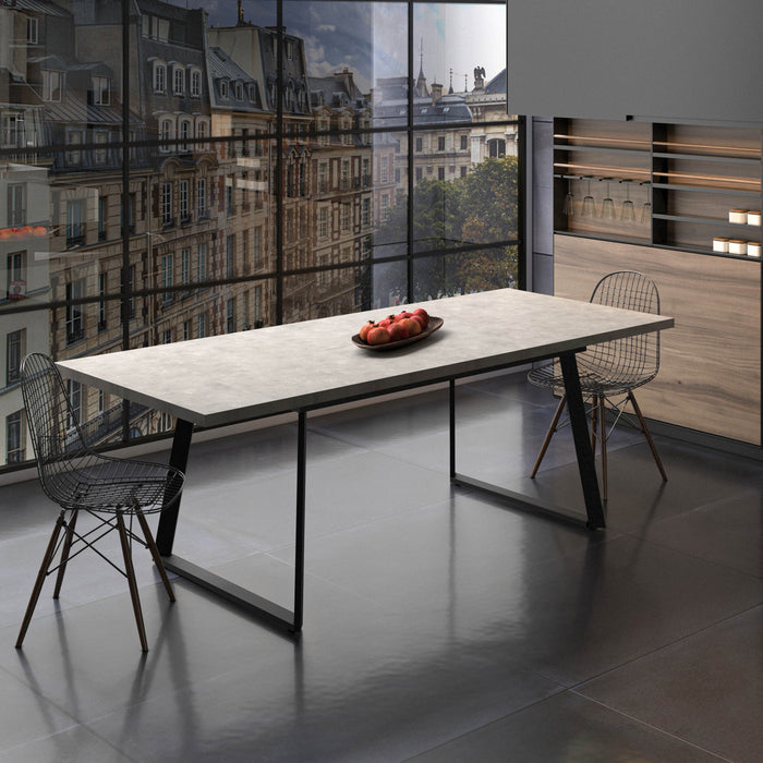שולחן אוכל נפתח דגם - לאון בטון אפור Leon 170+60cm