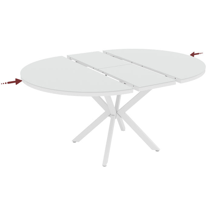 שולחן אוכל נפתח דגם -זילי בציפוי זכוכית מחוסמת Zili - 120+35cm