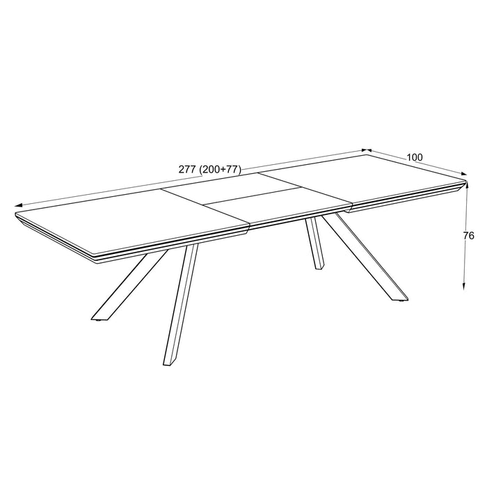 שולחן אוכל נפתח דגם - ברצלונה Barcelona 200+77 Cm